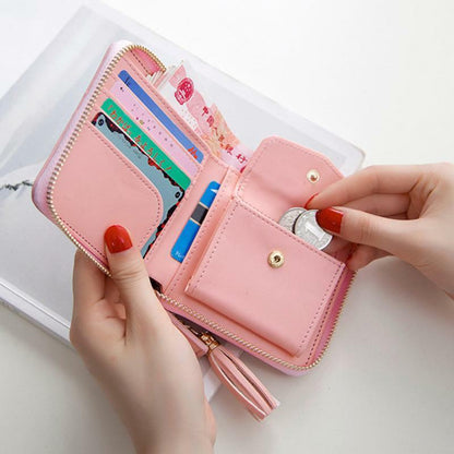Lady Wallet Mini Handbag Female Money Wallets Leather Women's Purses Coin Clamps