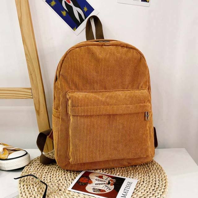 Fashion Mini Backpack Women Purse Shoulder Rucksack Small Travel Bag Corduroy