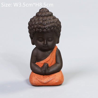 Chinese Handmade Tea Pet Statue Historical Figurine Monk Tea Play Yixing Zisha