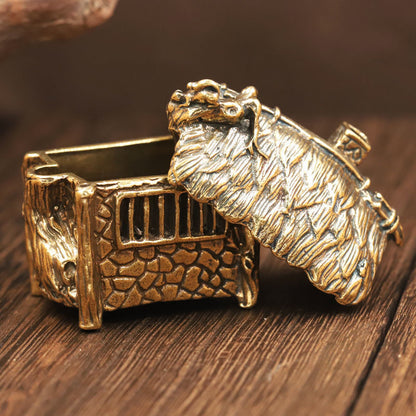Brass "House Shaped" Cone Incense Burners Holder Home Office Desktop buddha