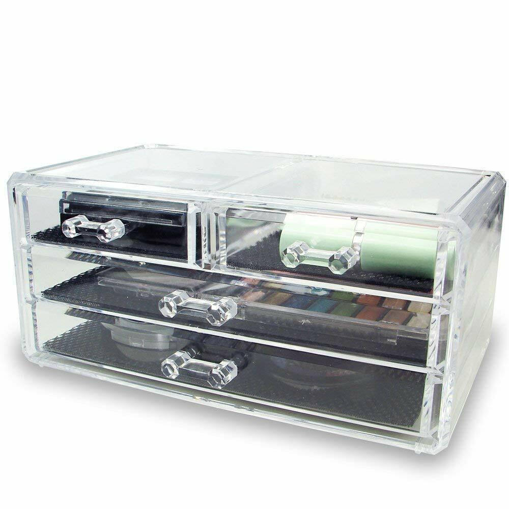 Acrylic Jewelry & Cosmetic Storage Display Box (9.5" x 5.5" x 4.5")