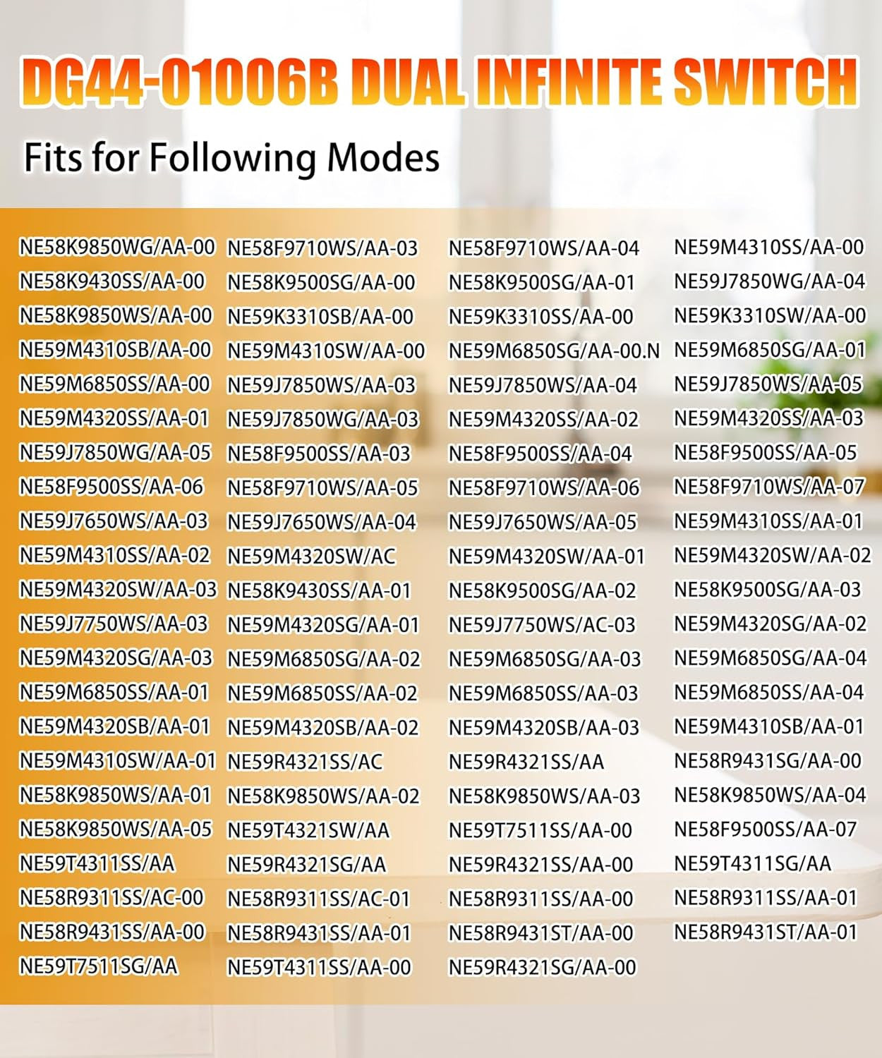 Dual Surface Infinite Switch Compatible with Samsung/Range Oven Control Switch (