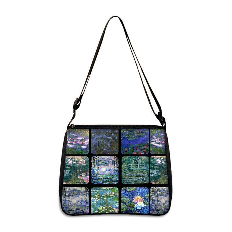 Famous Paintings Handbag Women Shoulder Bags Shopping Bag Canvas Pouch Zipper