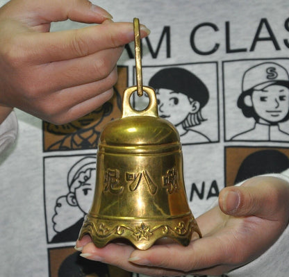 Tibet Buddhism temple bronze Gilt Feng shui exorcism Bell chung Statue