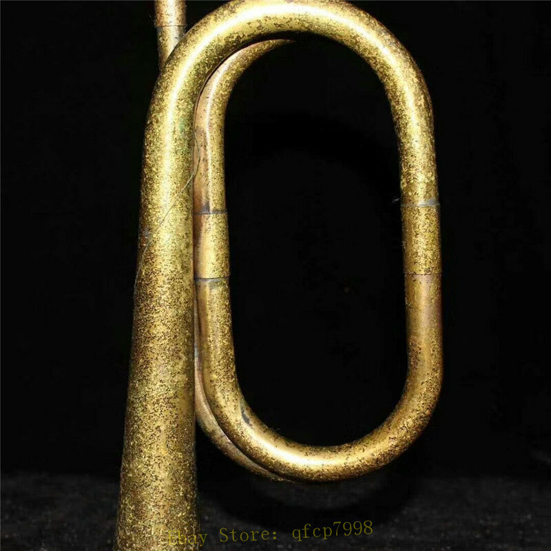 12.2" Old Chinese Pure Copper Hand-made Suona Trumpet Horn Bugle Collected