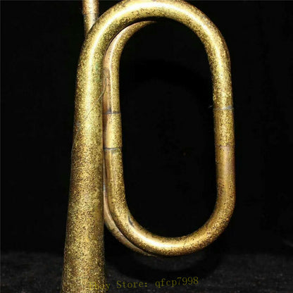 12.2" Old Chinese Pure Copper Hand-made Suona Trumpet Horn Bugle Collected