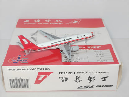 1:400 JC Wings SHANGHAI AIRLINES CARGO B757-200F Airplane Diecast Aircraft Model
