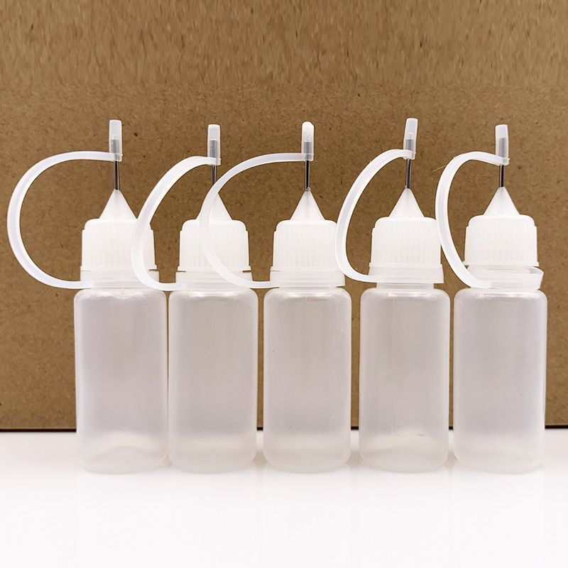 Paper Quilling 5Pcs Plastic Needle Squeeze Empty Bottles Glue Applicator 10~30ml