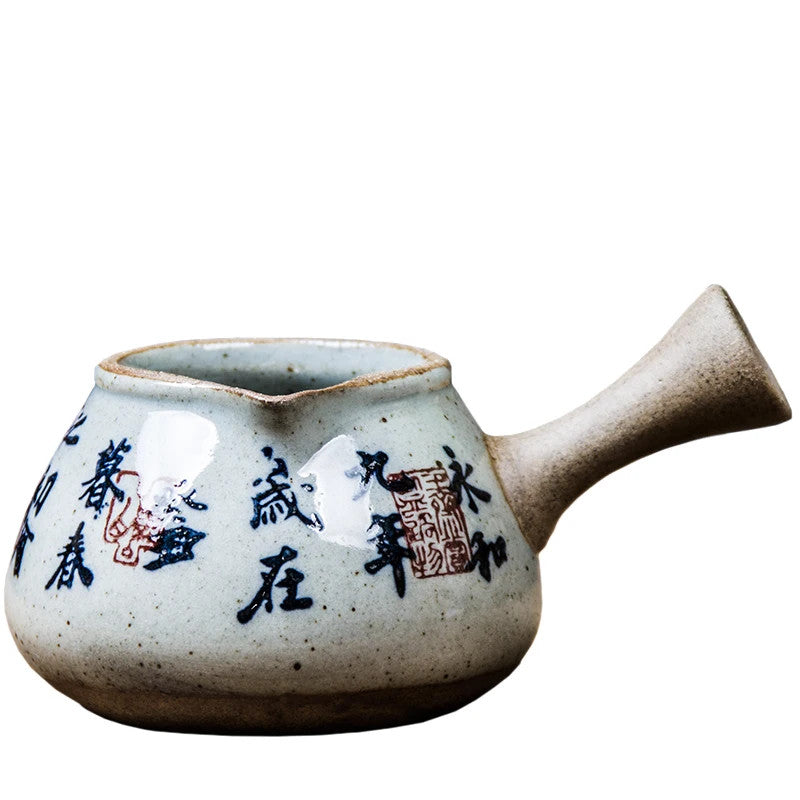 Chinese Ancient Calligraphy Pottery Fair Cup Vintage Tea Mugs Teacup Teaware