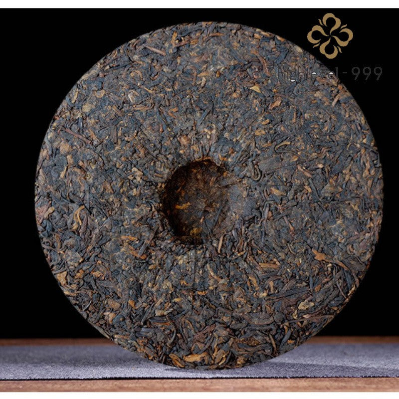 357g Ripe Pu'er Tea Cake 2012 Qicai Golden Peacock Gongting Menghai