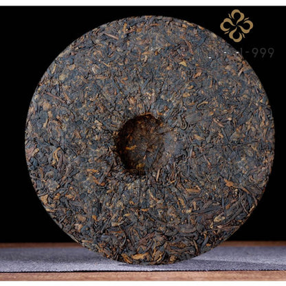 357g Ripe Pu'er Tea Cake 2012 Qicai Golden Peacock Gongting Menghai