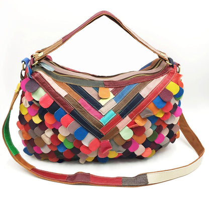 Lady Bag Multi-color Tote Handbag Genuine Cow Leather Fashion Handbags