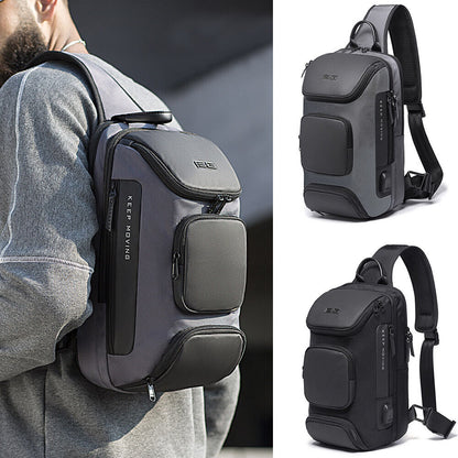 Charging Port Water Resistant Chest Pack Sling Bag Crossbody Backpack Business