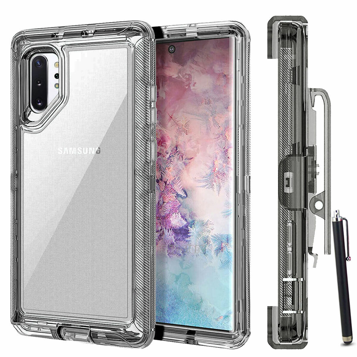 Luxury Clear Case Clip Stand Holster Phone Cover For Samsung Galaxy Note10/+ 5G