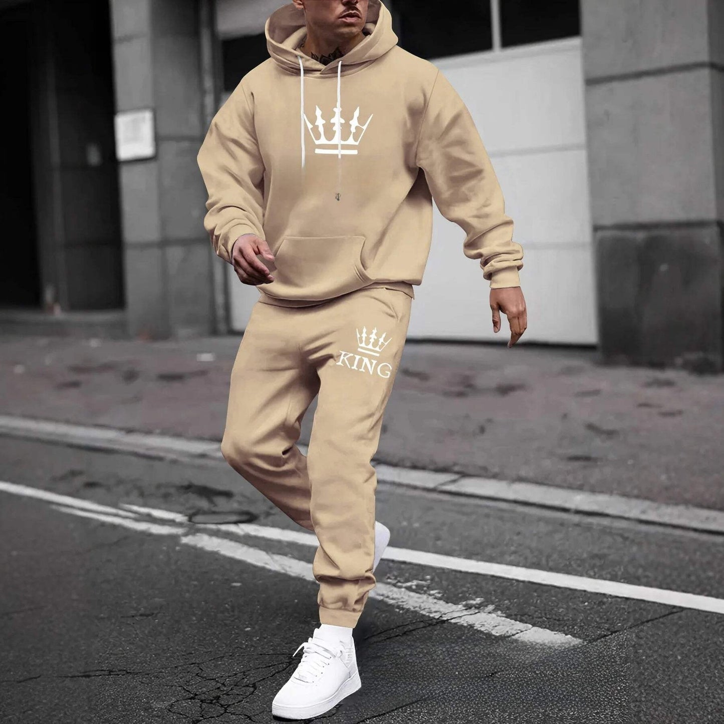 Men's Thickened Hoodie and Pants Set Casual Sportswear