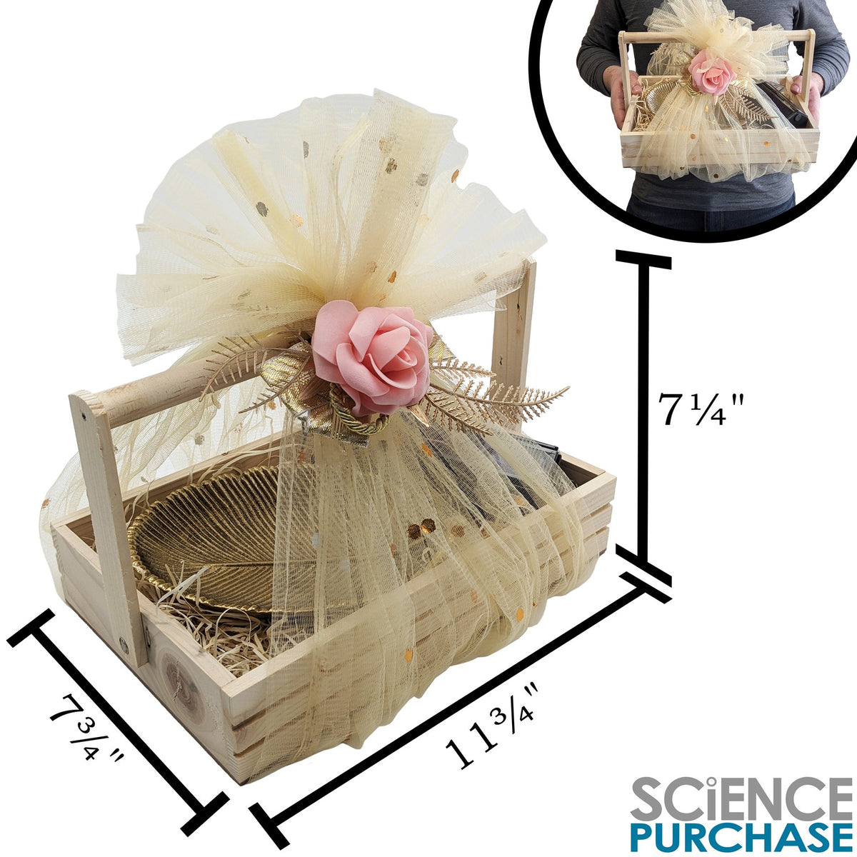 Leaves of Purple Light Gift Basket, Metal Leaf Jewelry Tray & Lantern LED Light