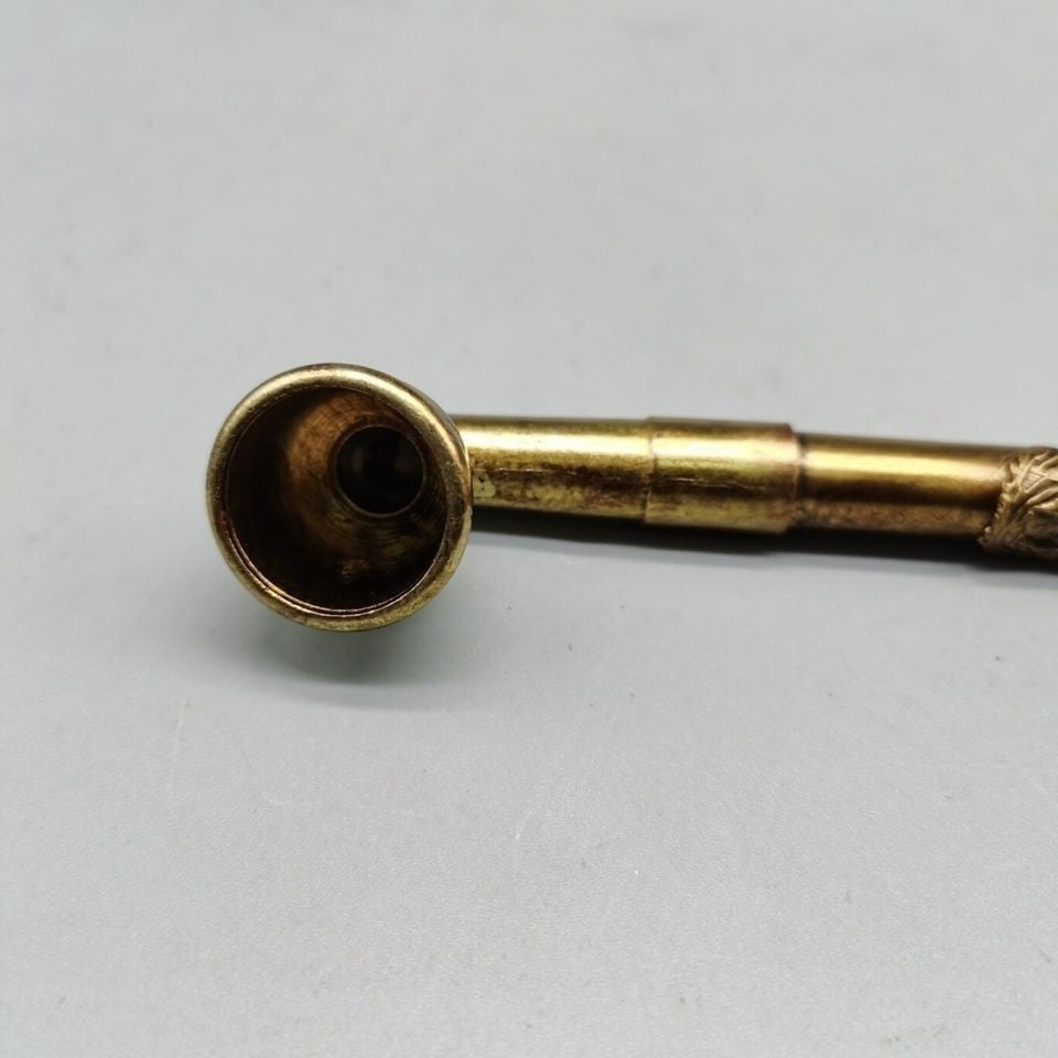 Vintage Brass Detachable Tobacco Pipe | 23cm Old-Style Smoking Pipe for Men