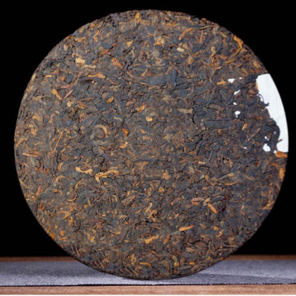 357g Yunnan Tea Tree King Pu'er Tea Ripe Tea 2019 Jingmai Lanxiang Qizi Cake Tea