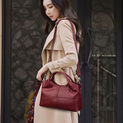 Soft Genuine Leather Handbag Small Casual Messenger Shoulder Bag Crossbody Purse