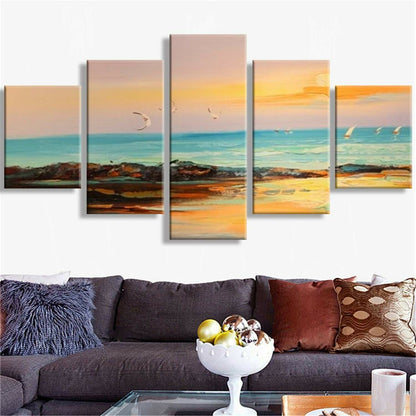 Seascape 5 Pieces Poster and Print Wall Art for Living Room Home Decor Unframed