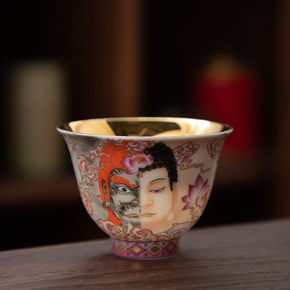 Ceramic Buddha Devil Thought Cup Buddhist Drinking Teacup Wine Water