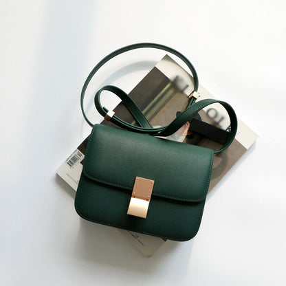 Real Leather Small Flap Box Square Clutch Shoulder Bag Purse Crossbody Trunk