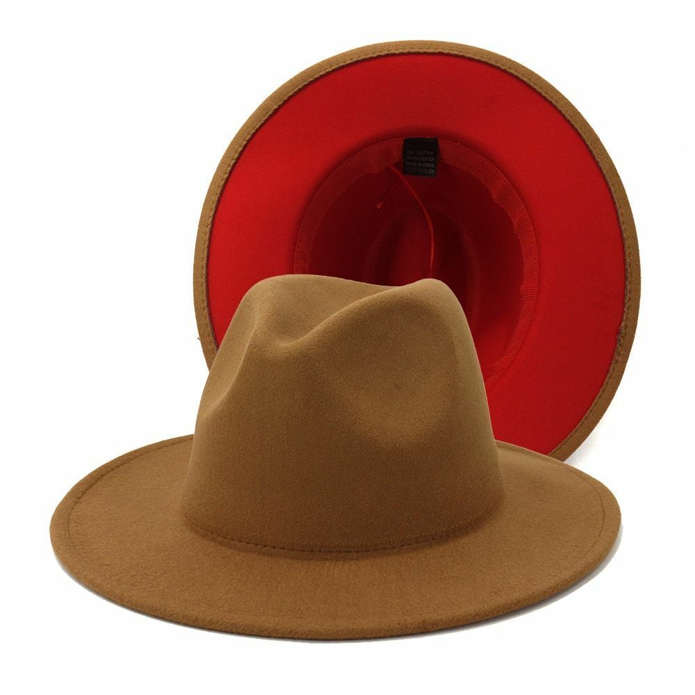 Hats Women Flat Wide Brim Wool Felt Men Black Red Goth Vintage Wedding Elastic