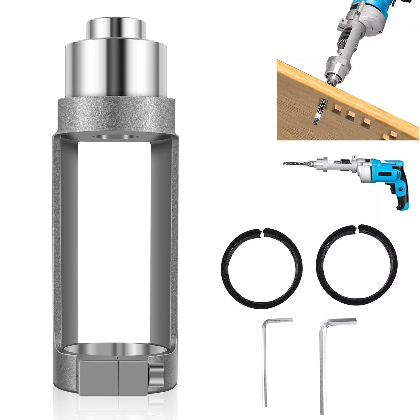 Aluminium Square Hole Drill Bit Adapter Accessory Professional Woodworking Tool