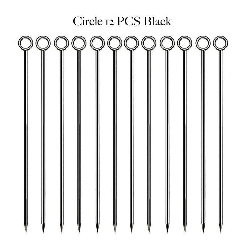 Cocktail Picks Fruit Sticks Bar Tool Drink Stirring Martini Accessory 11cm Metal