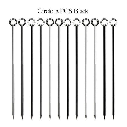 Cocktail Picks Fruit Sticks Bar Tool Drink Stirring Martini Accessory 11cm Metal