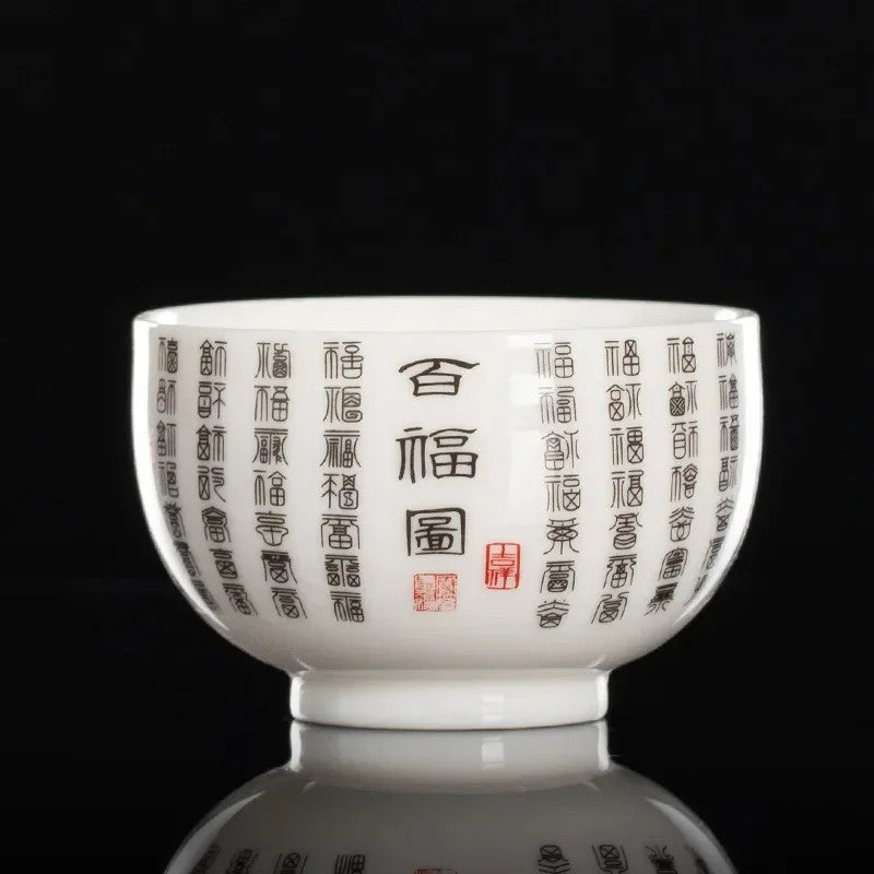 130ml Chinese Ceramic Teacup Handmade Master Cup Tea Bowl Meditation Cup Teaset