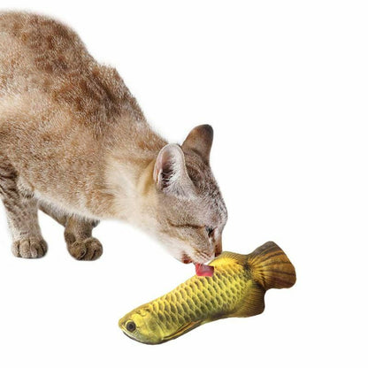 Cat Toy Pet Soft Plush 3D Fish Shape Interactive Gift Catnip Stuffed Pillow Doll