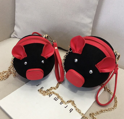Cute Pig Shape Bag Ladies Piggy Tote Single Shoulder Chain Messenger Handbag