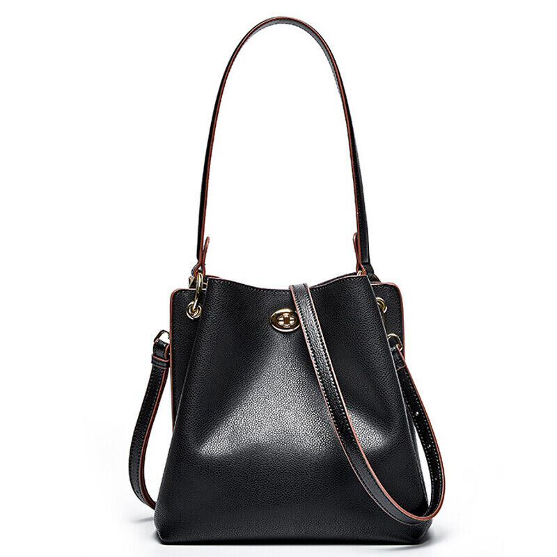 100% Genuine Leather Women's Elegant Handbags Bucket Bag Sling Shoulder Bag