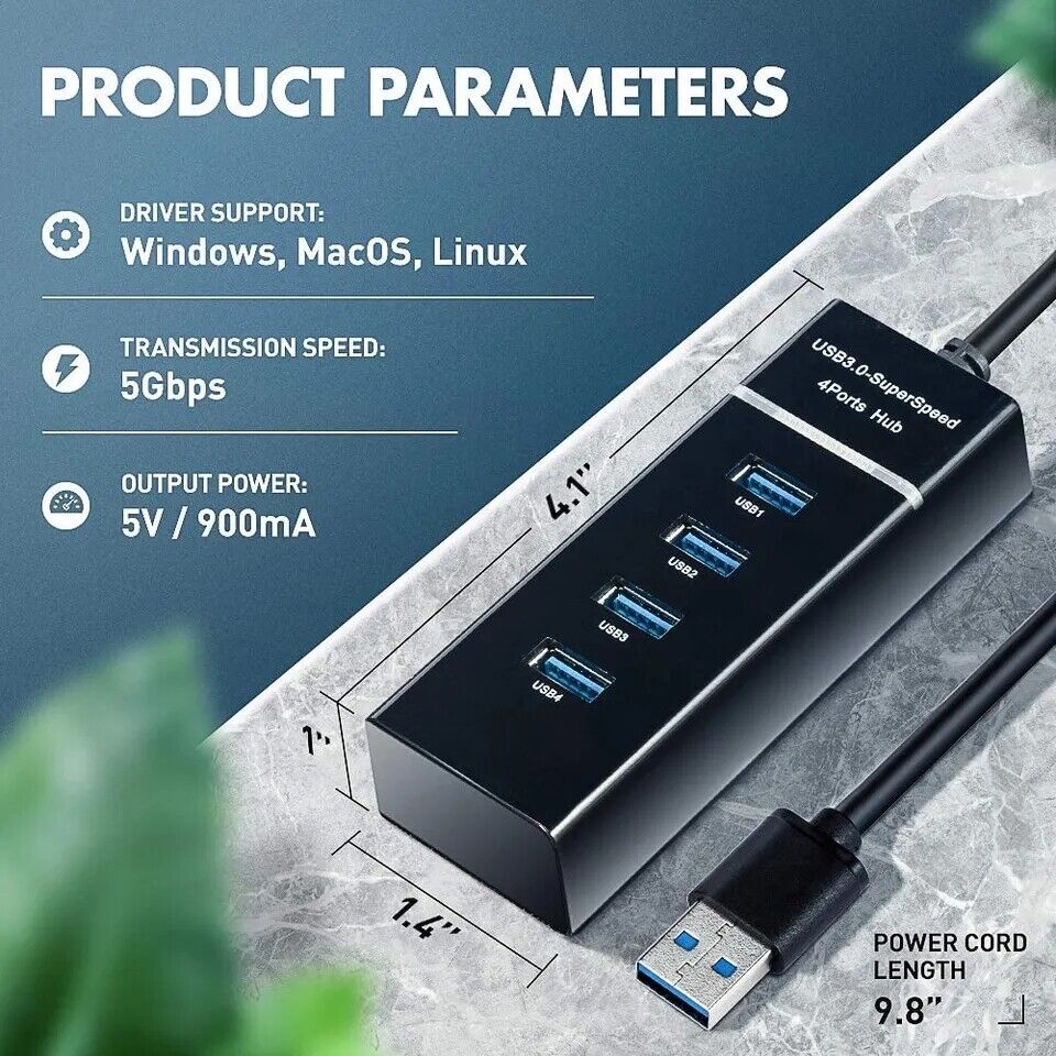Cargador Enchufe para PC Computadora Mac Laptop 4 Puertos Portatil Adaptador