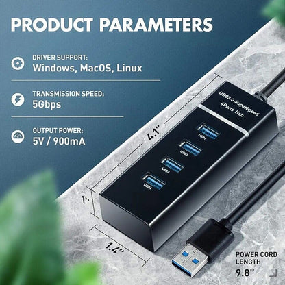 Cargador Enchufe para PC Computadora Mac Laptop 4 Puertos Portatil Adaptador