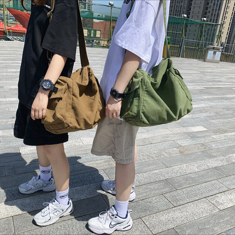 Large Capacity Canvas Shoulder Bag School Messenger Bag Shopper Travel Bag HOT