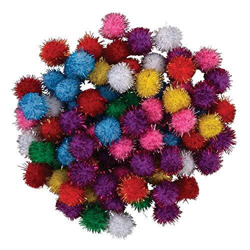 80 Pieces 1/2" Glitter Pom Poms for Crafting