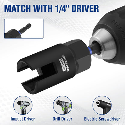 Wing Nut Driver Set 4 PCS, Power Wing Nut Driver Bit (9Mm,12Mm,15Mm,18Mm), 1/4 I