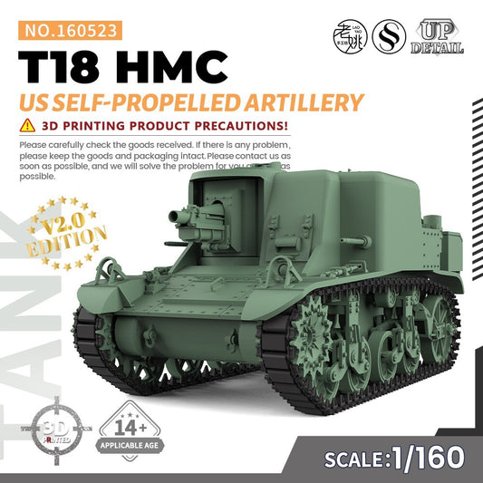 1/160 N SCALE Railway Military Model Kit US T18 HMC Self-propelled Artillery