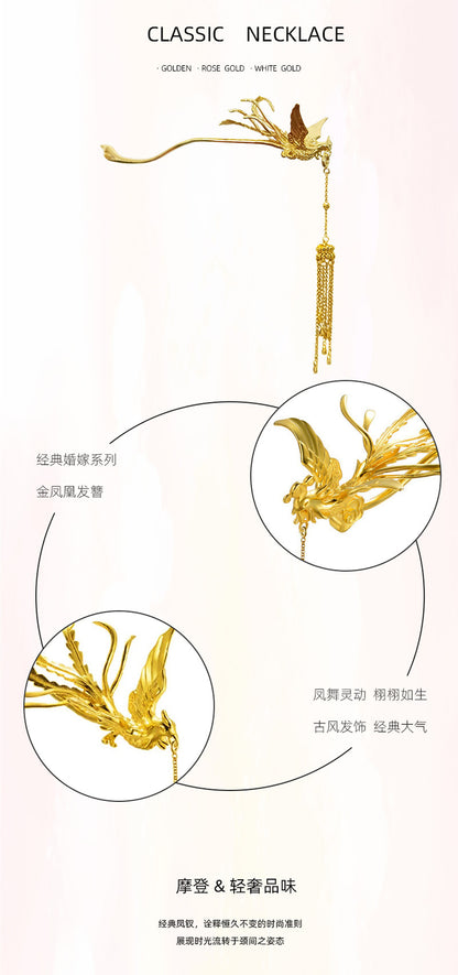 New Bride Phoenix Hairpin Ancient Style Han Costume Retro Wedding Headdress