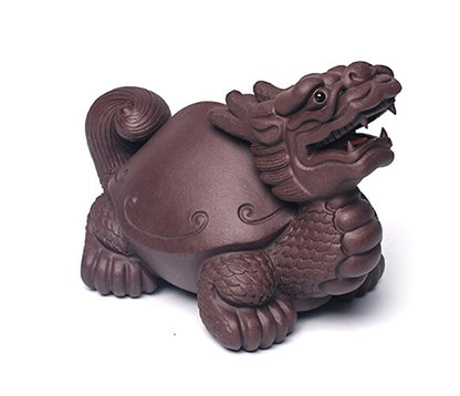 Boutique Tea Pet Zisha Purple Grit Tea Play Dragon Turtle Statue Mascot In China