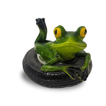 Frogs Statue Resin Floating Sculpture Desk Ornament Tank Garden Pond Decorations