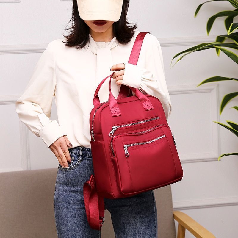 Backpack Traveling Waterproof Shoulder Bag Large Oxford Rucksack Black Purse 1PC