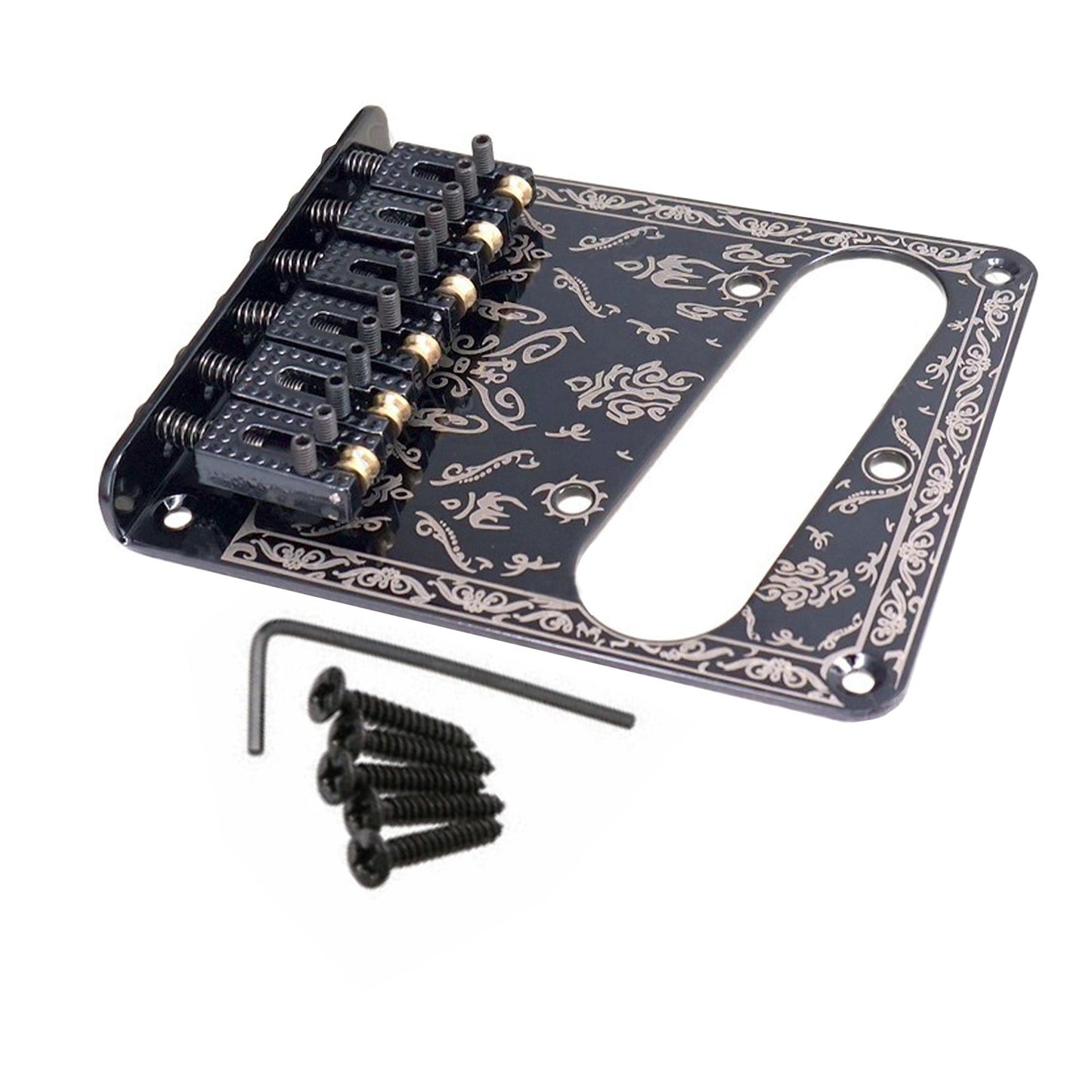 6 String Electric Guitar Saddle Volume Control Bridge Plate For Fender Tele