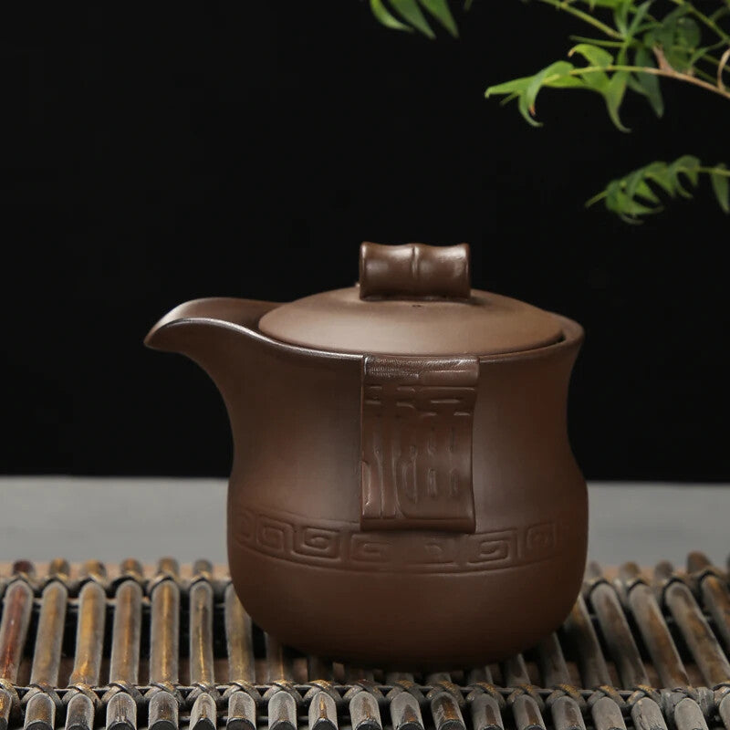 Antique Purple Clay Hand Grab Pot Chinese Yixing Zisha Teapot Household Filter
