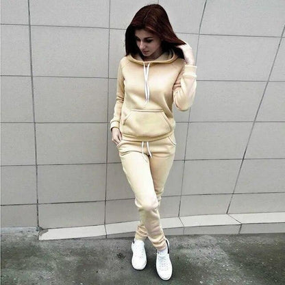 Set De Chándal De Moda Para Mujeres Sudadera Con Capucha Y Pantalones Deportivos