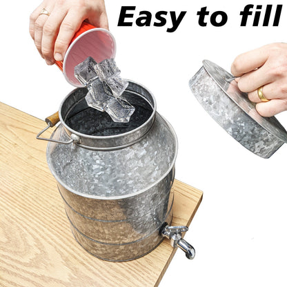 2½ Gallon Beverage Dispenser with Spout for Pouring, Carry Handle, & Lid