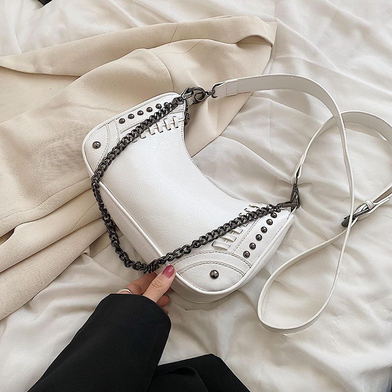 PU Leather Shoulder Bag Handbags Chain Rivet Crossbody Bag Underarm Bags Purses