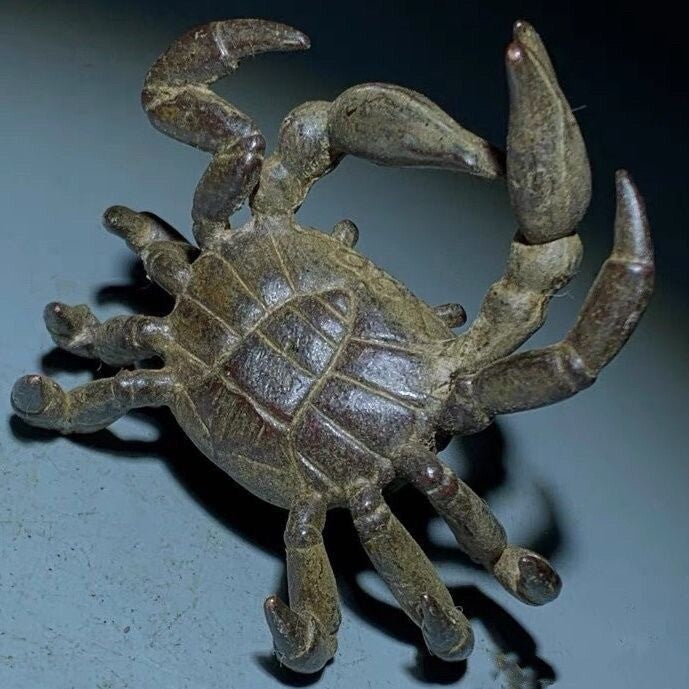 Rare Fortune Art Bronze Crab Figure Statue Collectable Tea Pet Table Decor